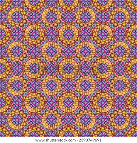 Seamless pattern with dot painting mandalas art ornament decor design wallpaper print 