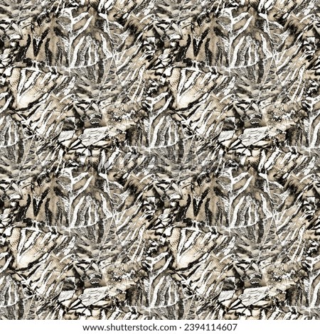 Exotic Animal Background. Wallpaper Fabric Design. Gold Wild Animal Skin. Seamless Grunge. White Tiger Texture. Yellow Seamless Swimwear. Jungle Exotic Design.
