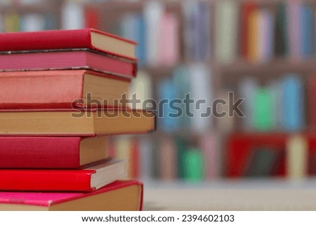 Red books on the table