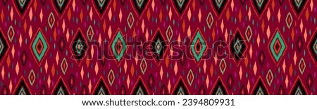 Seamless pattern with multicolored diamonds. Geometric chevron abstract illustration, wallpaper. Tribal ethnic vector texture. Aztec style. Folk embroidery. Indian, Scandinavian, African rug.