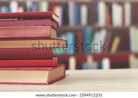Stack of books space for text education