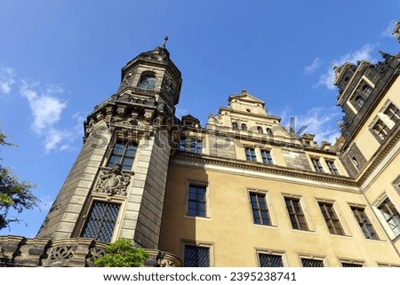 The antique buildings and park views of Dresden, Germany
