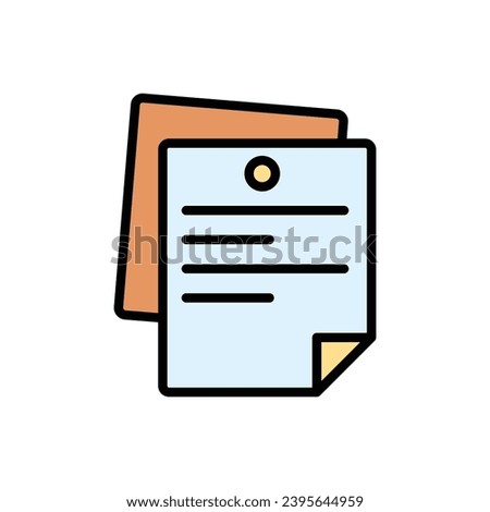 Office Notes Icon Vector Illustration
