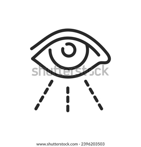 Vision Perception Icon. Thin Linear Illustration of Eye Symbolizing Sight, Optical Health, and Ophthalmology Education. Isolated Outline Vector Sign.