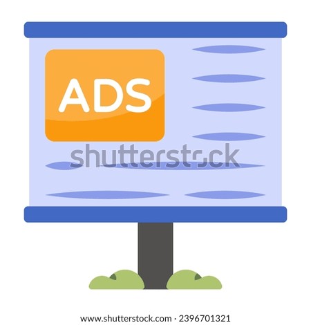 A unique design icon of ad board


