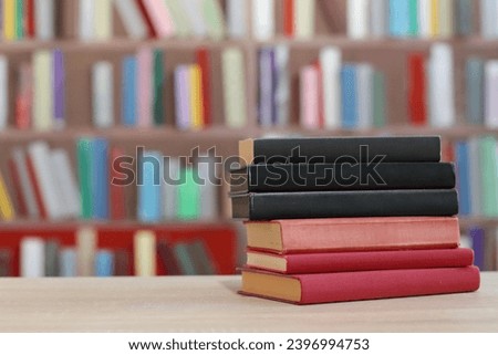 Red and black books on the table