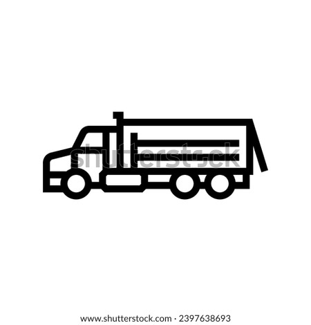 dump truck construction vehicle line icon vector. dump truck construction vehicle sign. isolated contour symbol black illustration