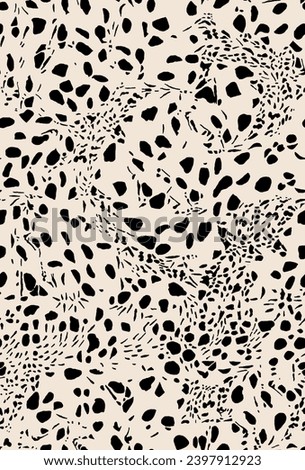 Seamless pattern. Abstract background with round brush strokes. Monochrome hand drawn texture. Stylish polka dots.