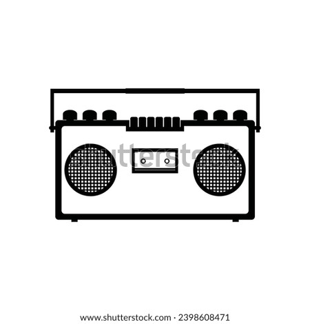 Tape recorder icon vector illustration logo design