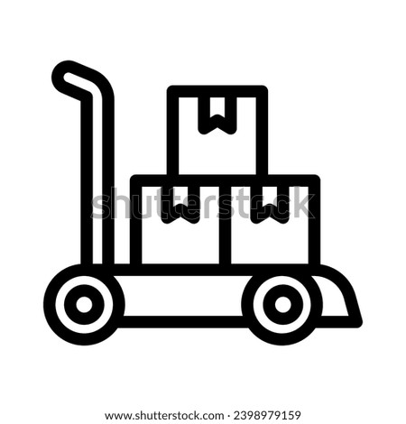 trolley box line icon illustration vector graphic. Simple element illustration vector graphic, suitable for app, websites, and presentations isolated on white background