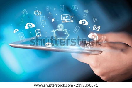 Close-up of a touchscreen with hand drawn icons