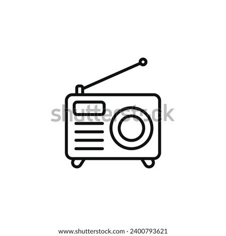 Radio line icon isolated on white background