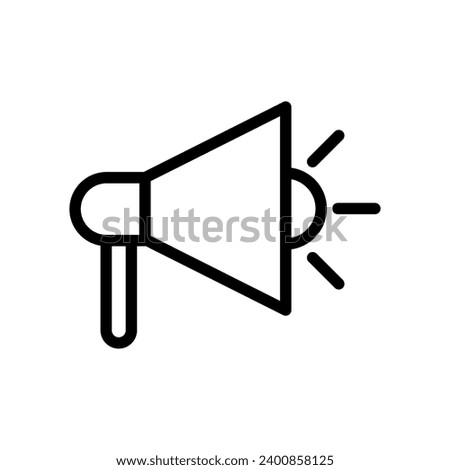 Advertising vector line icon. Digital marketing strategy includes web advertising and social media promotion. Online service offers solutions for business development and internet marketing.