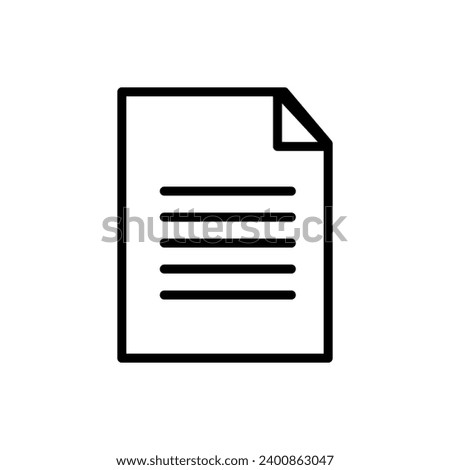 Paper text document icons. Line sumbol business. File icon message. Folded written paper. Line icon