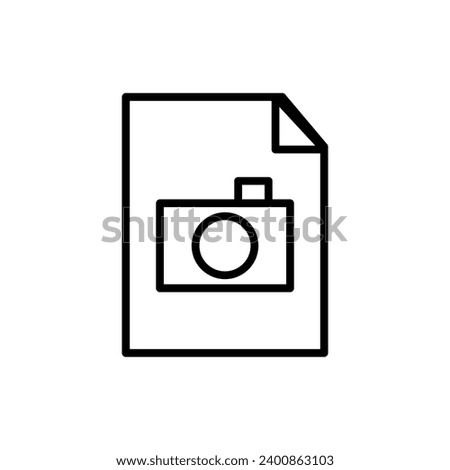Symbol icon isolated design. Camera on paper technology and storage of photos. Flash capture shutter on this creative lens design is impressive. Media photographic internet logo focuses