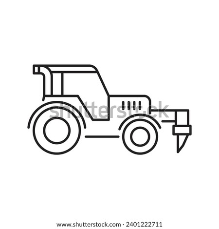 Tractor outline icon. isolated on white background. vector illustration