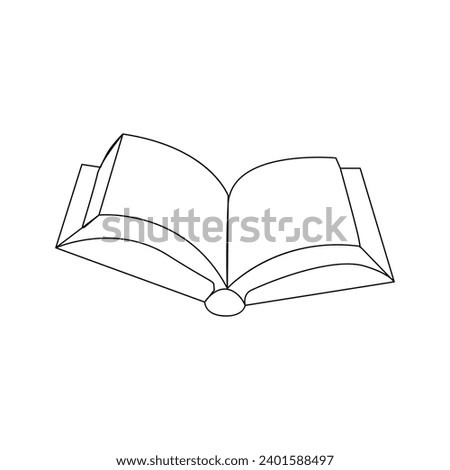 Continuous single line Vector illustration on white background open book concept of educational 