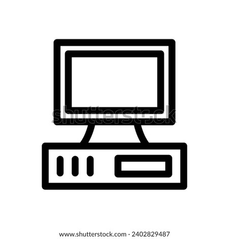 retro computer line icon illustration vector graphic. Simple element illustration vector graphic, suitable for app, websites, and presentations isolated on white background