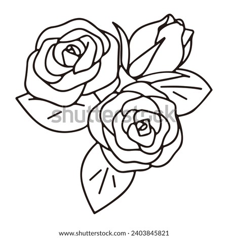 Hand drawn rose icon , Line drawing Vector