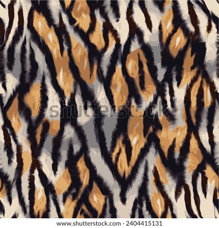 LEOPARD AND TIGER SKIN PATTERN BRUSHED STYLE