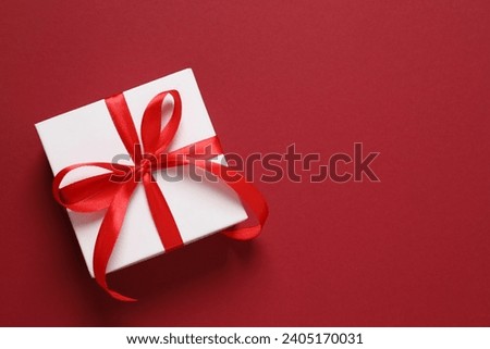Beautiful gift on a colored background