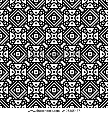 Abstract Shapes.Seamless pattern.Black and White color.Design element for prints, decoration, cover, textile, digital wallpaper, web background, wrapping paper, clothing, fabric, packaging, cards.