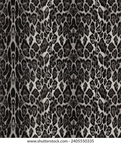 gray leopard seamless background  black and white 
