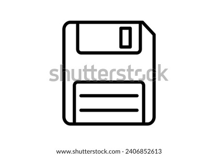 save disk icon. icon related to download. suitable for web site, app, user interfaces, printable, ui etc. line icon style. simple vector design editable