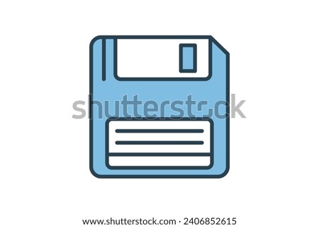 floppy disk icon. icon related to download. suitable for web site, app, user interfaces, printable, ui etc. flat line icon style. simple vector design editable
