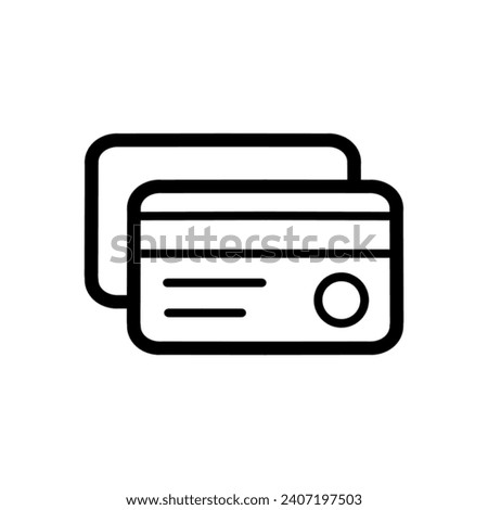 Premium credit card icon or logo in line style. High quality signs and symbols on a white background. Outline vector pictogram for infographics, web design and app development.