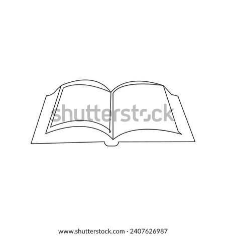 Vector in one continuous line drawing of book concept of education, library logo illustration and minimalist. Open book single line art drawing vector illustration