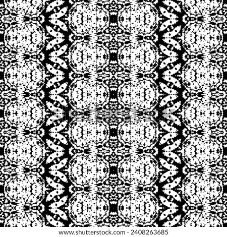 Ethnic Geo Dark Print. Abstract Aztec Ink Pattern. Simple Ethnic Ink Batik. Tribal Art Scribble Vector. Black Color Geometric Pattern. Black Colour Ink Doodle Textile. Seamless Dark Native Repeat