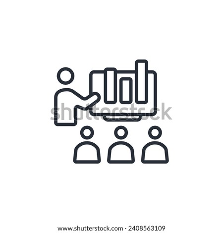 business presentations icon. vector.Editable stroke.linear style sign for use web design,logo.Symbol illustration.