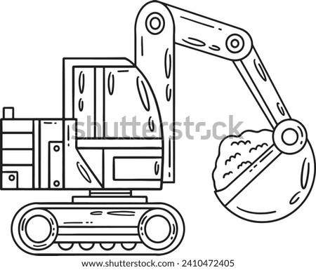 Construction Excavator Isolated Coloring Page