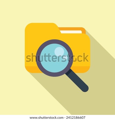 Search folder button icon flat vector. Digital electronic. Internet idea