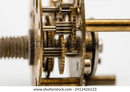 Detail of the gears of an old mechanical timer, time concept
