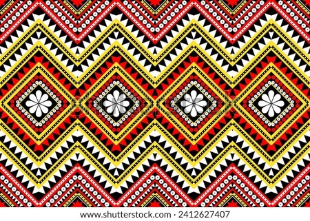 mexico pattern ethnic designs geometric shapes Triangular color tear drop ikat Black, pink, yellow, white tribal pattern designs pattern for Textile printing business Wallpaper, carpet fabric Cushions