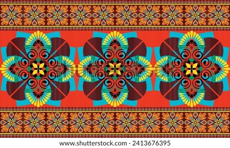 African tribal native pattern.Ethnic traditional kente,ankara,kitenge,chitenge,capulana african wax print vector style.Abstract flowers batik motif.Fabric,clothing,blanket,carpet,woven,wrap,decoration