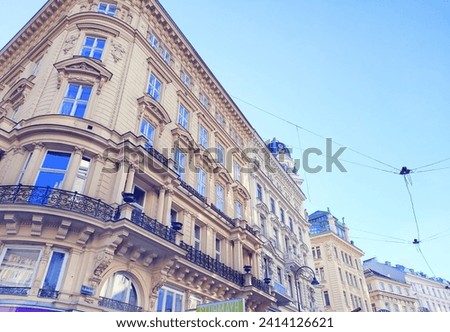Austria Vienna city buildings infrastructures along Rhine river and Danube river
