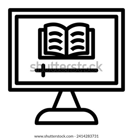 Online Course Vector Line Icon Design