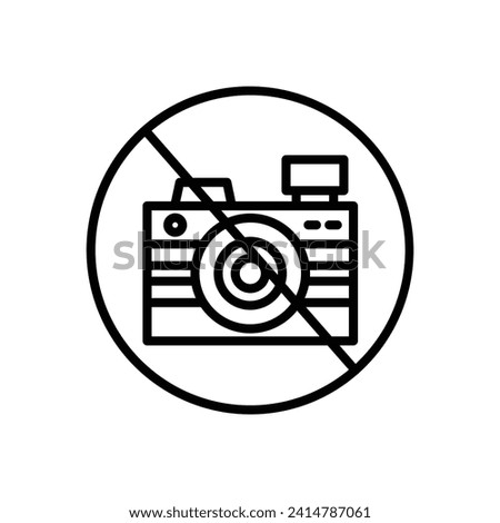No Camera Vector Line Icon Design
