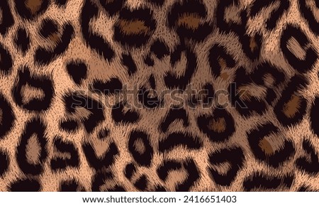Leopard Skin Texture Pattern Vector. Seamless Animal Wildlife Skin Pattern. Leopard Fur Camouflage Background.