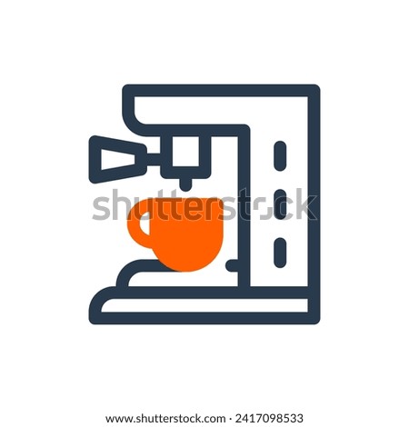Espresso Machine Vector Icon Illustration with Smart Features