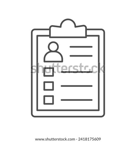 job profile grey thin line icon , vector, pixel perfect, illustrator file