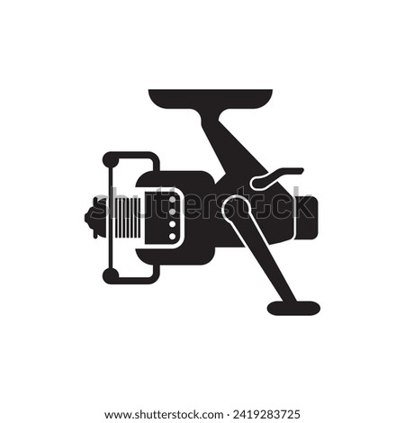 Fishing reel logo icon design vector illustration