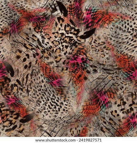 leopard rounds silk scarf design, fashion textile pattern
