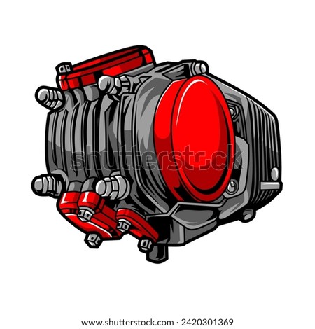 Vector design illustration motorcycle engine