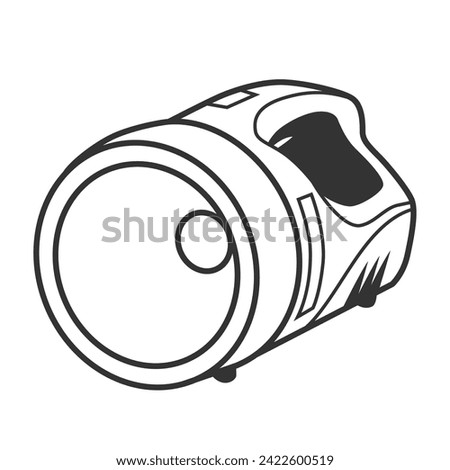 Illustration vector icon of handheld flashlight spotlight battery powered