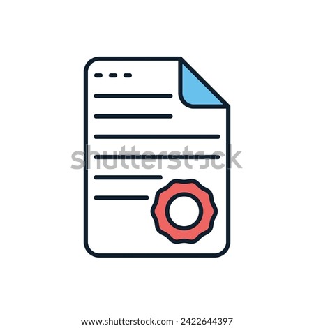 Diploma related vector icon. Isolated on white background. Vector illustration