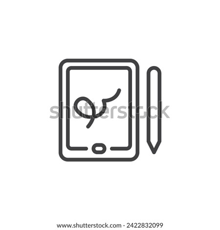 Digital Signature line icon. linear style sign for mobile concept and web design. Electronic authorization signature outline vector icon. Symbol, logo illustration. Vector graphics